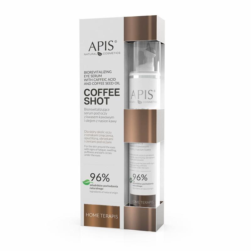 APIS COFFEE SHOT HOME TERAPIS biorevitalizačné očné sérum s kyselinou kávovou a olejom z kávových se