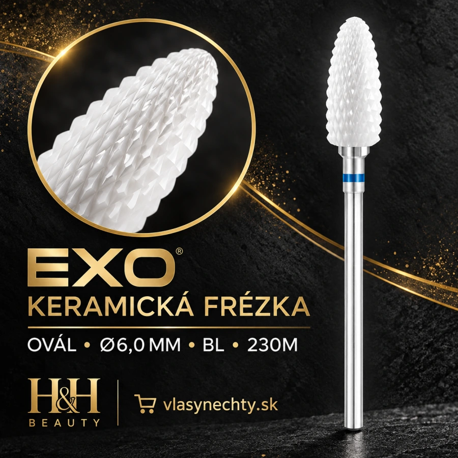 EXO KERAMICKÁ FRÉZKA NA NECHTY OVAL Ø6,0MM BL 230M