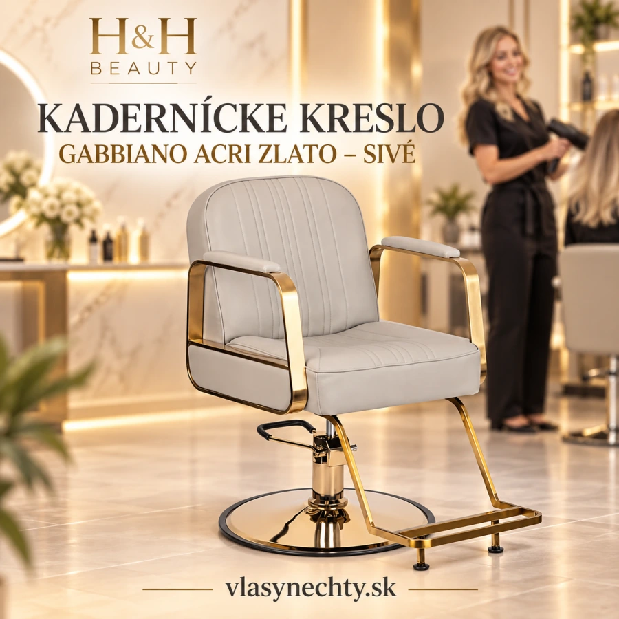 KADERNÍCKE KRESLO GABBIANO ACRI ZLATO - sivé