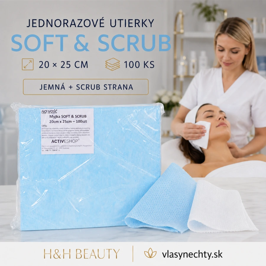 JEDNORÁZOVÉ UTIERKY 100 KS. SOFT&SCRUB 20X25CM