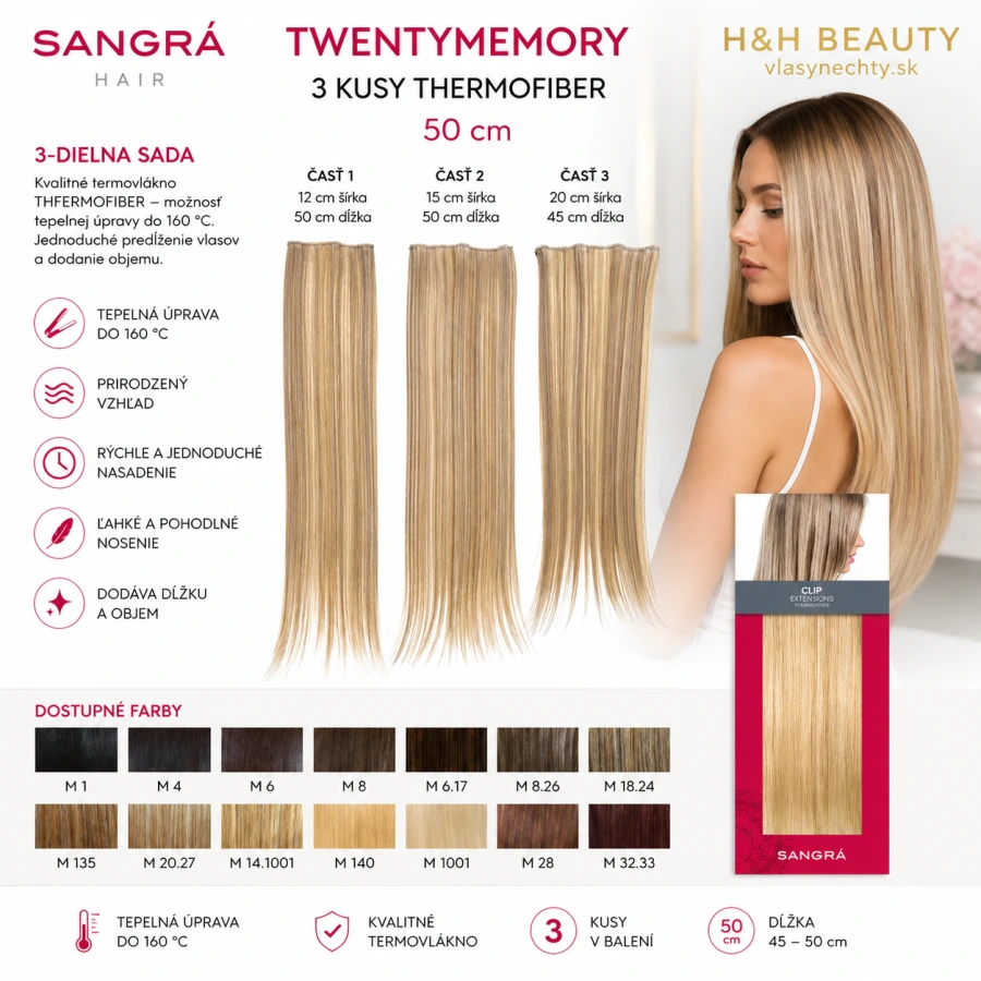 SANGRA HAIR TWENTYMEMORY 3 KUSY THERMOFIBER 50cm