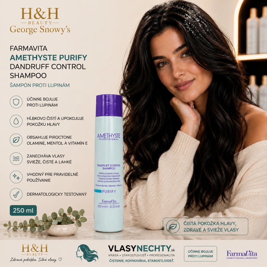Farmavita Amethyste Purify Dandruff Control Shampoo 250 ml, proti lupinám