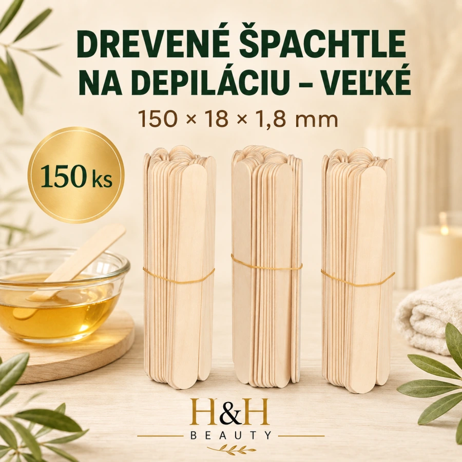 DREVENÉ ŠPACHTLE NA DEPILÁCIU VEĽKÉ 150x18x1.8mm - 150 ks