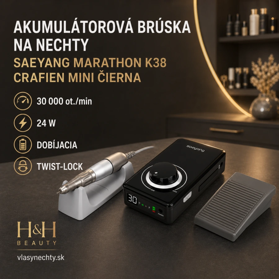 Brúska na nechty akumulátorová Saeyang Marathon K38 Crafien mini čierna