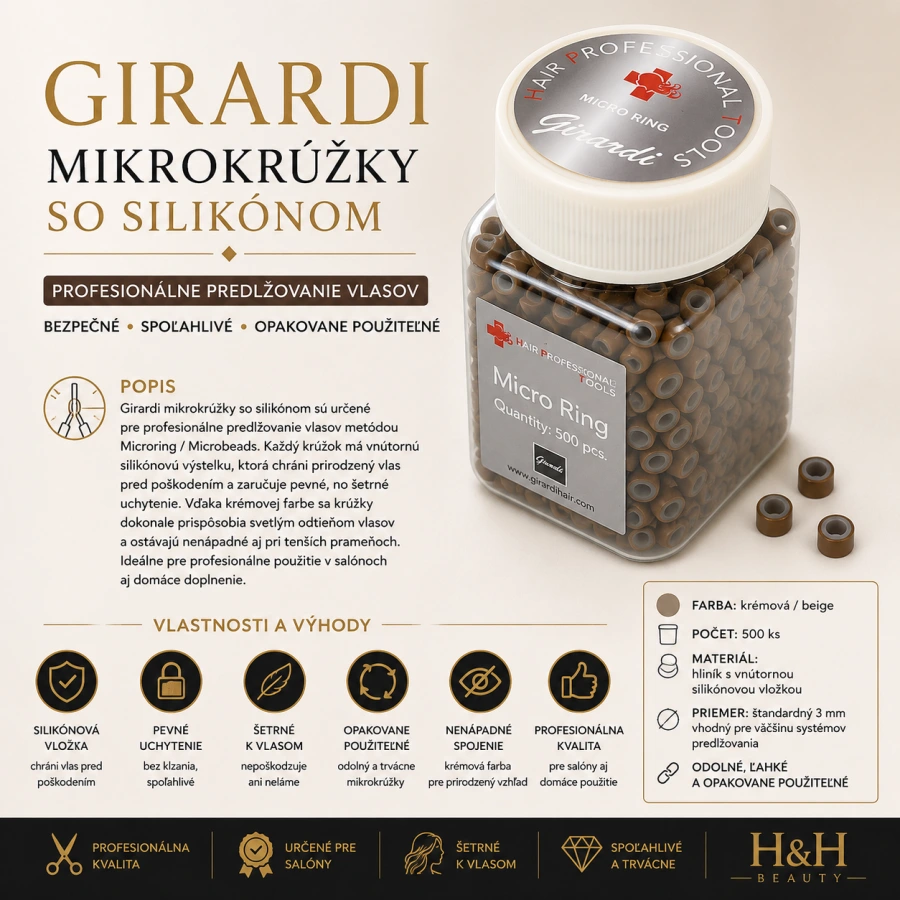 GIRARDI Mikrokružky so silikonom 500 ks-farba Gaštanová