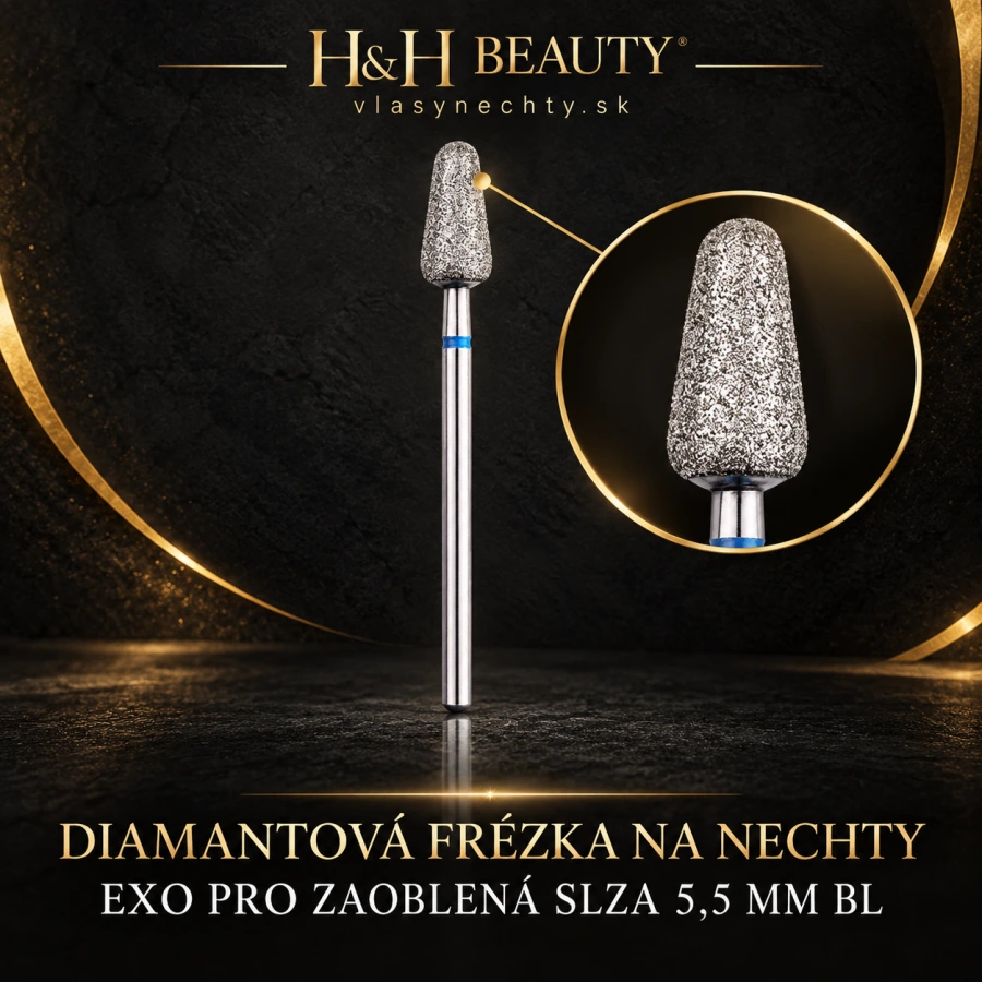 DIAMANTOVÁ FRÉZKA NA NECHTY EXO PRO ZAOBLENÁ SLZA 5,5MM BL