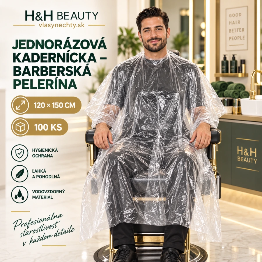 JEDNORÁZOVÁ KADERNÍCKA - BARBERSKÁ PELERÍNA 120 X 150 CM 100KS