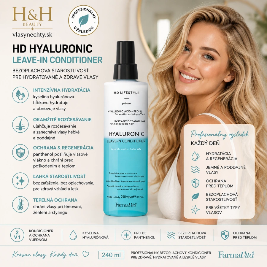 Farmavita HD Hyaluronic Leave-in bezoplachový kondicionér 240 ml