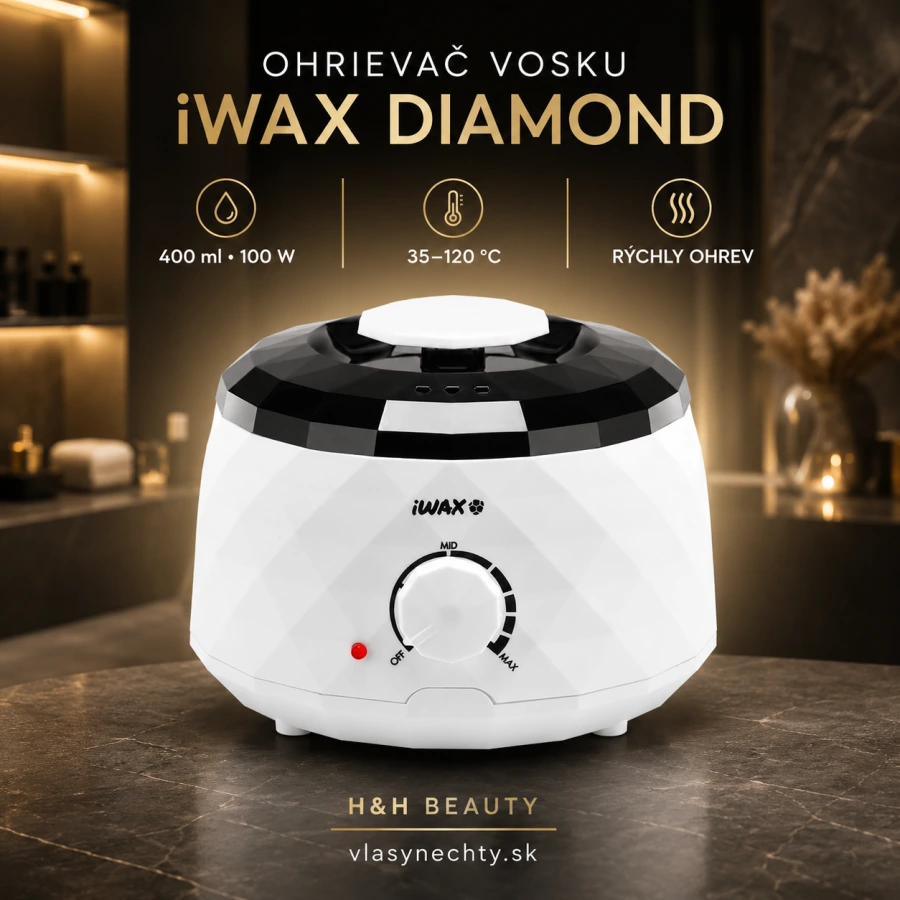 OHRIEVAČ DEPILAČNÉHO VOSKU iWAX DIAMOND 400ML 100W BIELY