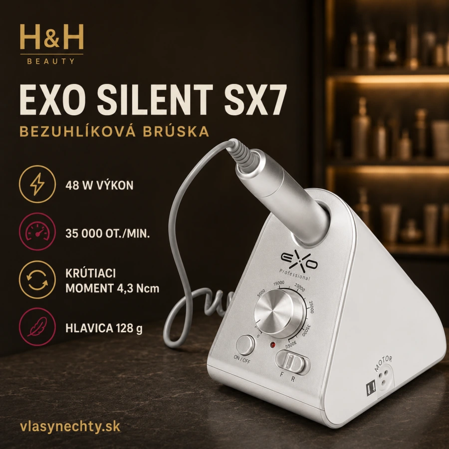 PROFESIONÁLNA BRÚSKA NA NECHTY EXO SILENT SX7 - BEZUHLÍKOVÁ
