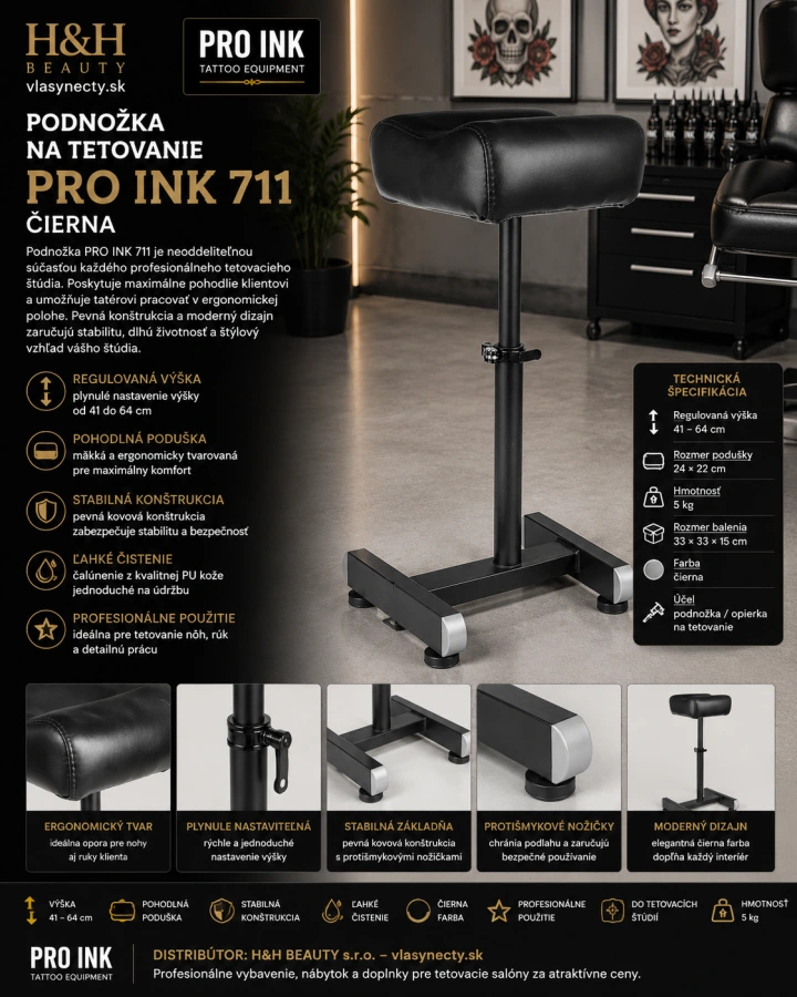 PODNOŽKA NA TETOVANIE PRO INK 711 ČIERNA