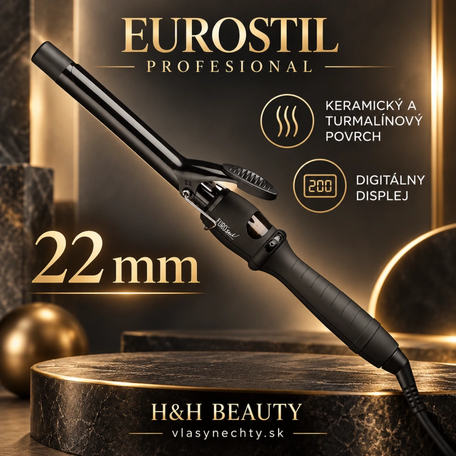 EUROSTIL profesional Keramický a turmalínový povrch, Digitálny displej,22 mm x 156mm