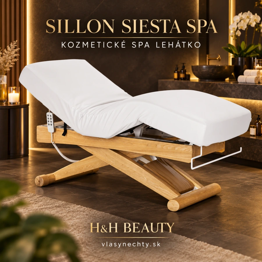 KOZMETICKÉ SPA LEHÁTKO Sillon Siesta SPA, bielé s svetlo hnedou základňou