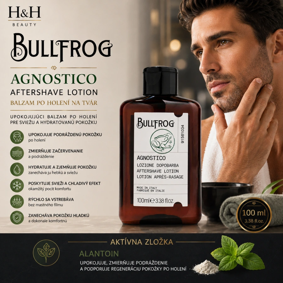 BULLFROG Agnostico Aftershave Lotion – Balzam po holení na tvár 100 ml