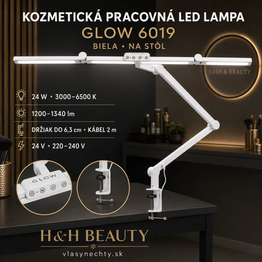 LAMPA NA MANIKÚRU GLOW L03 NA STOL BIELA