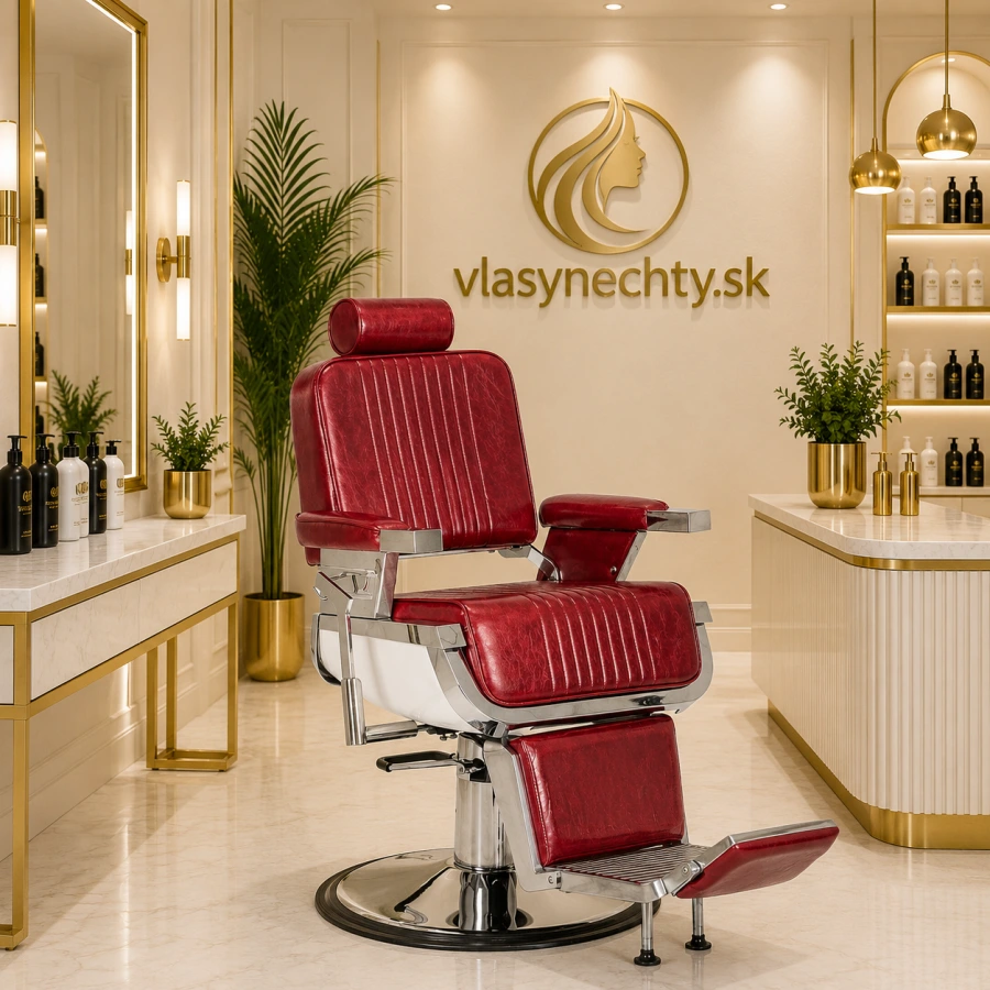 BARBERSKÉ KRESLO GABBIANO Royal X červené