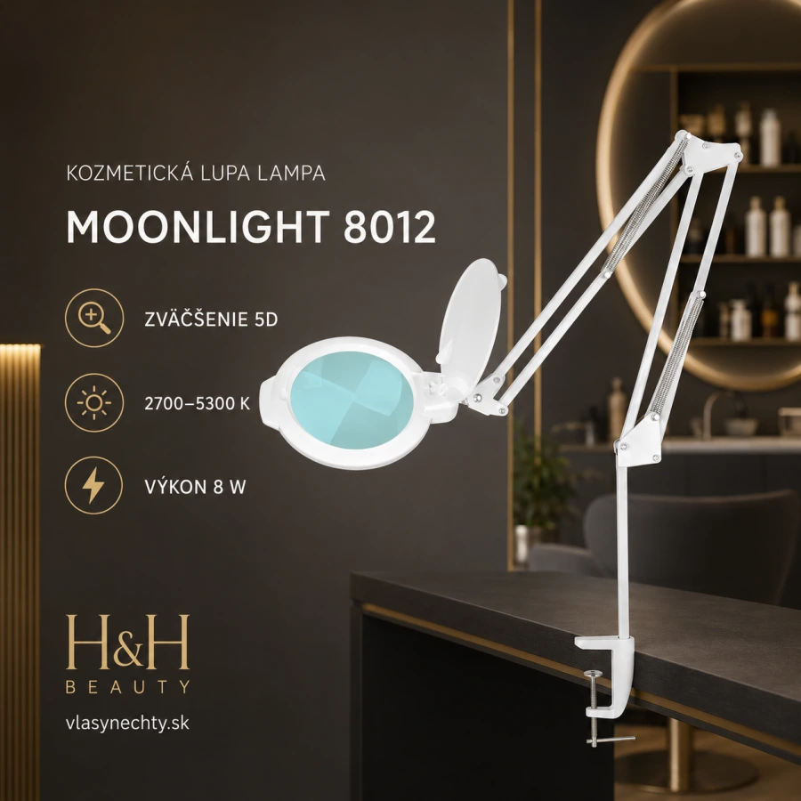 KOZMETICKÁ LUPA LAMPA LED MOONLIGHT 8012/5" BIELA NA STÔL