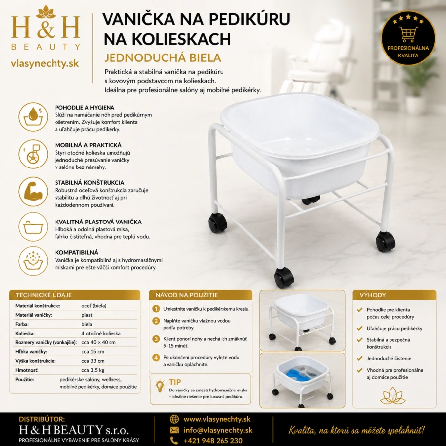 VANIČKA NA PEDIKÚRU NA KOLIESKACH BIELA DM 5077 A