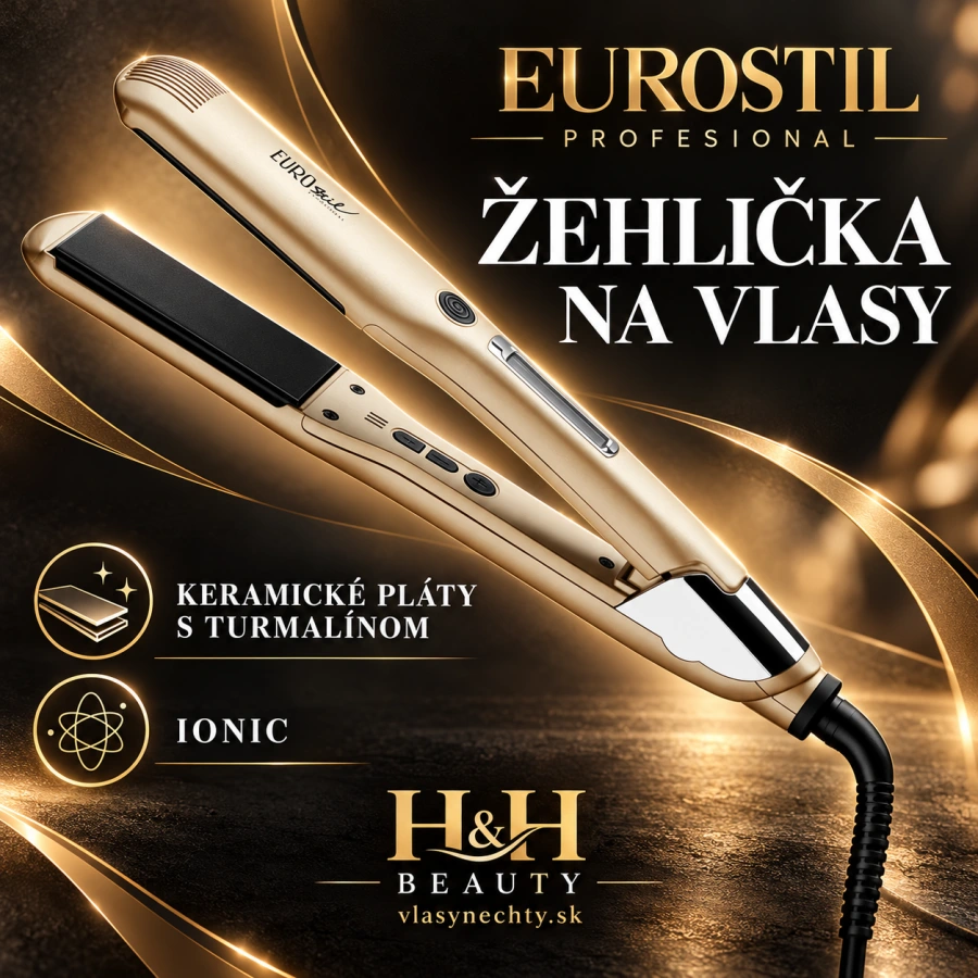 EUROSTIL profesional keramické pláty s tourmalínom a IONICOM -Žehlička na vlasy