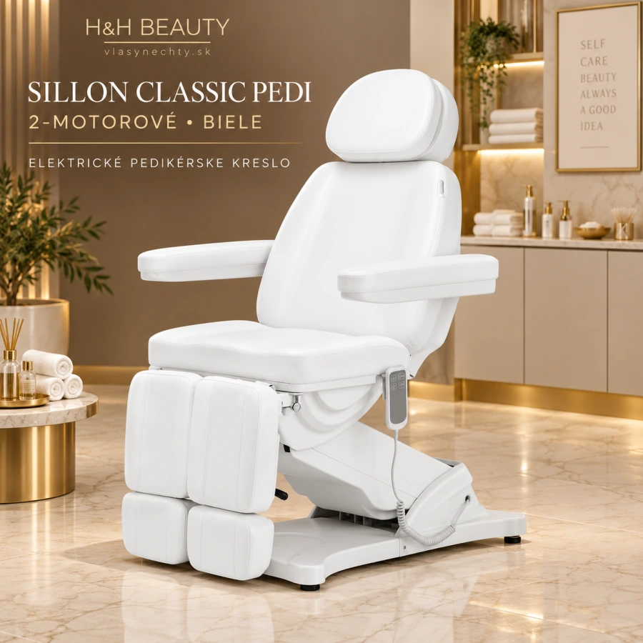 Elektrické pedikérske kreslo SILLON CLASSIC PEDI 2 motorové biele