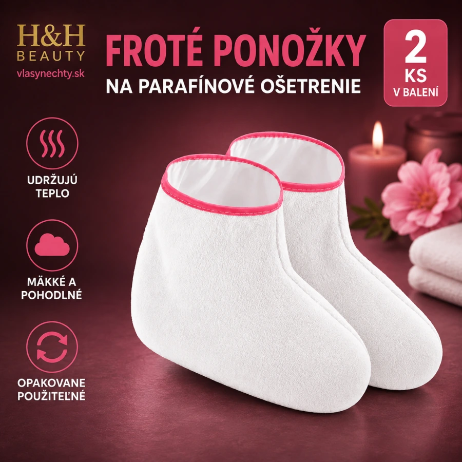 Froté ponožky na parafínové ošetrenie – biele 2 ks