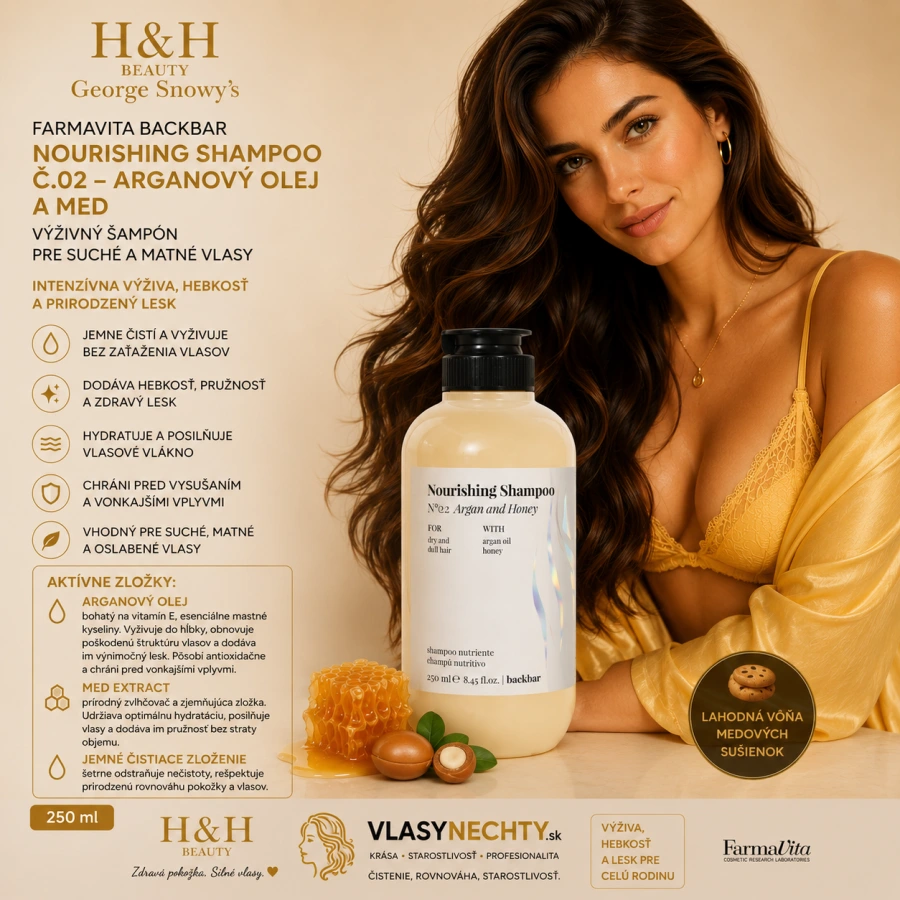 Farmavita BACKBAR NOURISING SHAMPOO Č.02 - ARGANOVÝ OLEJ A MED 250ml