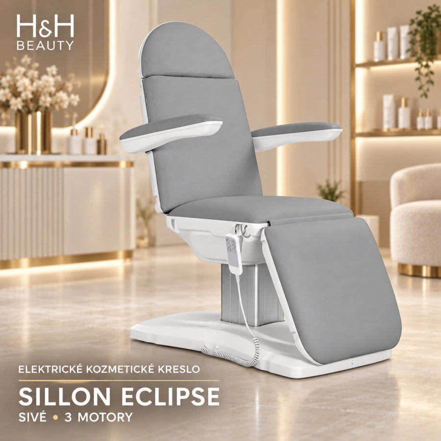 Elektrické kozmetické kreslo SILLON Eclipse 3 motory sivé