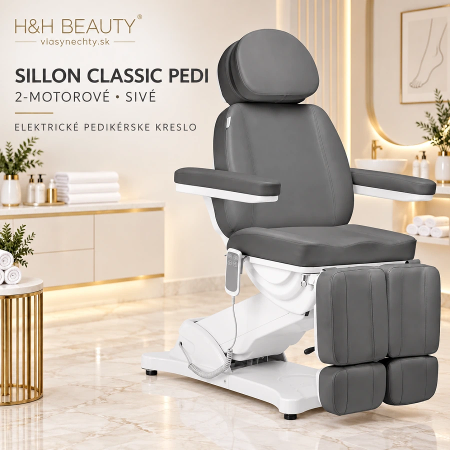 Elektrické pedikérske kreslo SILLON CLASSIC PEDI 2 motorové šedé