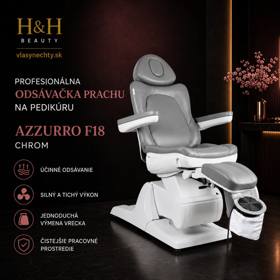 PROFESIONÁLNA ODSÁVAČKA PRACHU NA PEDIKÚRU AZZURRO F18 CHROM