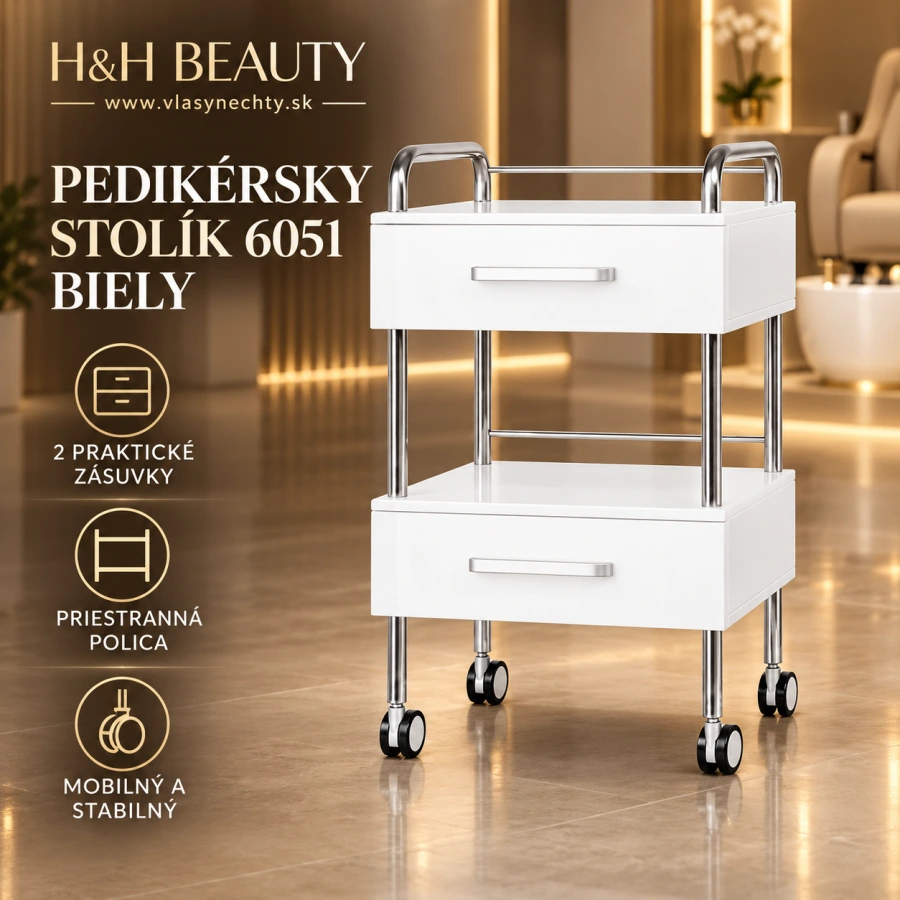 PEDIKÉRSKY STOLÍK 6051 BIELY