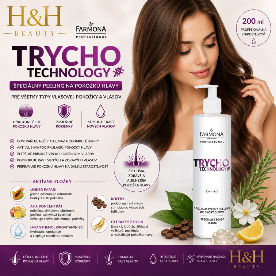 FARMONA TRYCHO TECHNOLOGY Špecializovaný peeling na pokožku hlavy 200ml