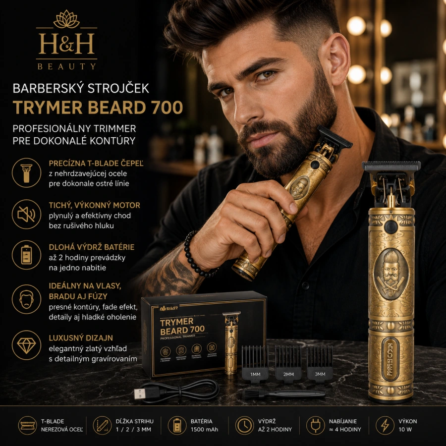 BARBERSKÝ STROJČEK NA VLASY TRYMER BEARD 700 – Profesionálny trimmer pre presné kontúry
