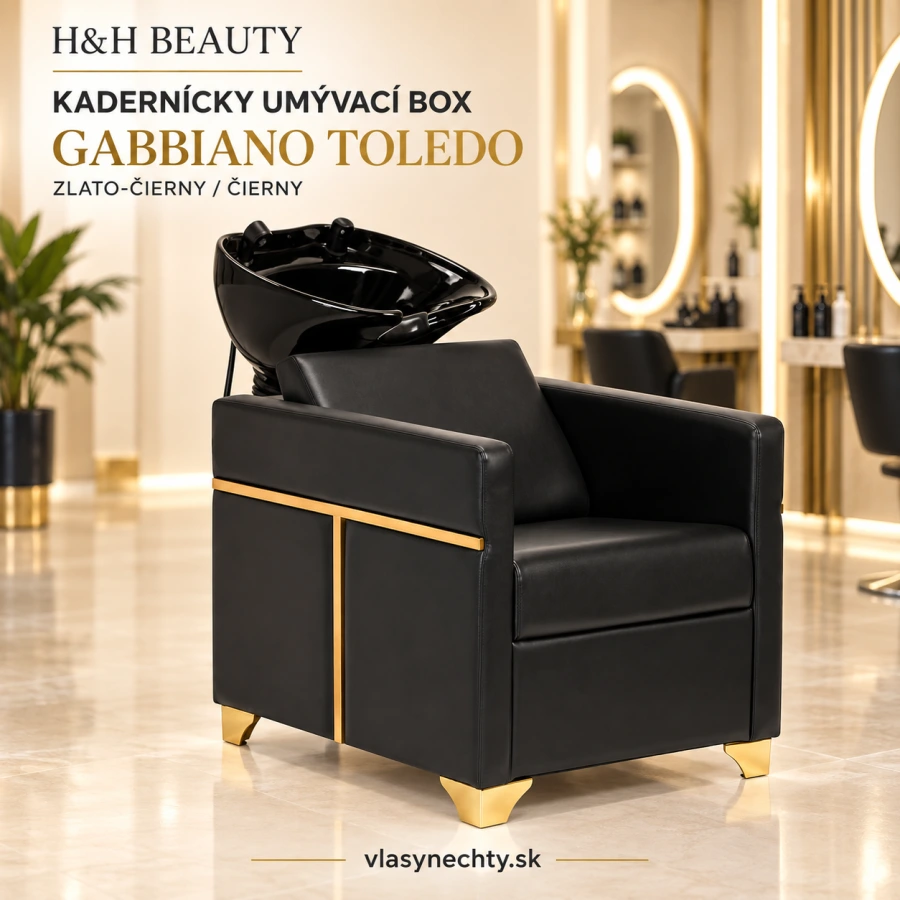 KADERNÍCKY UMÝVACÍ BOX GABBIANO Toledo zlato čierne / čierne