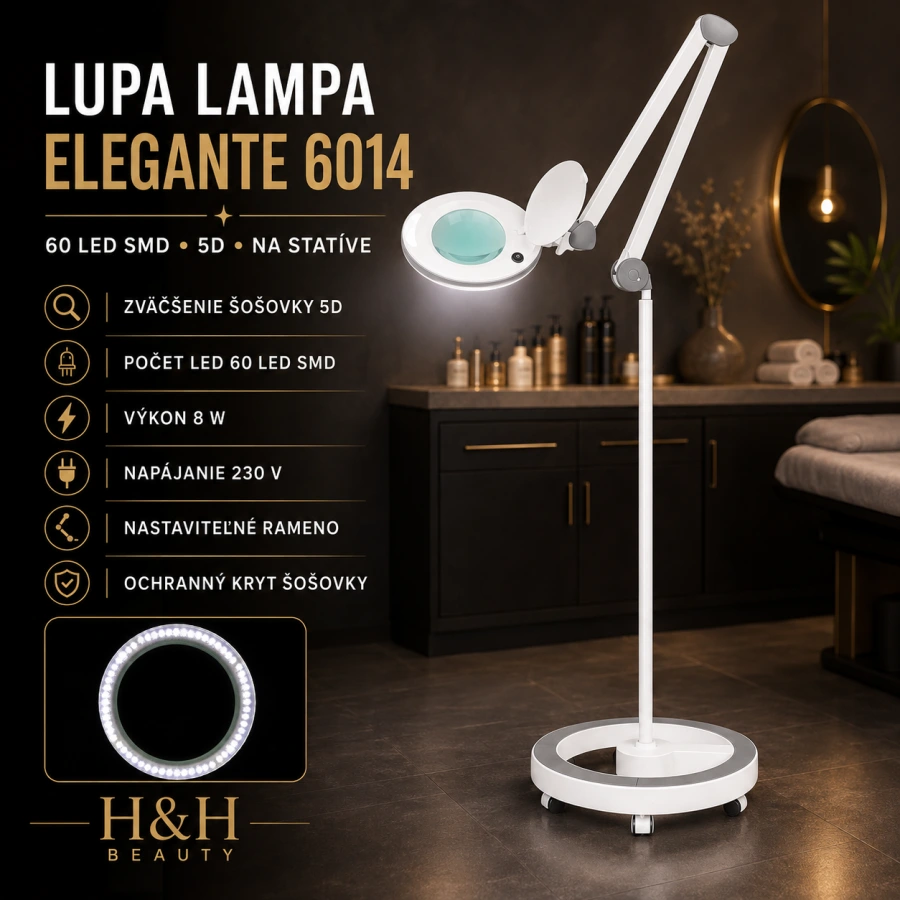 LUPA LAMPA ELEGANTE 6014 60 LED SMD 5D NA STATÍVE