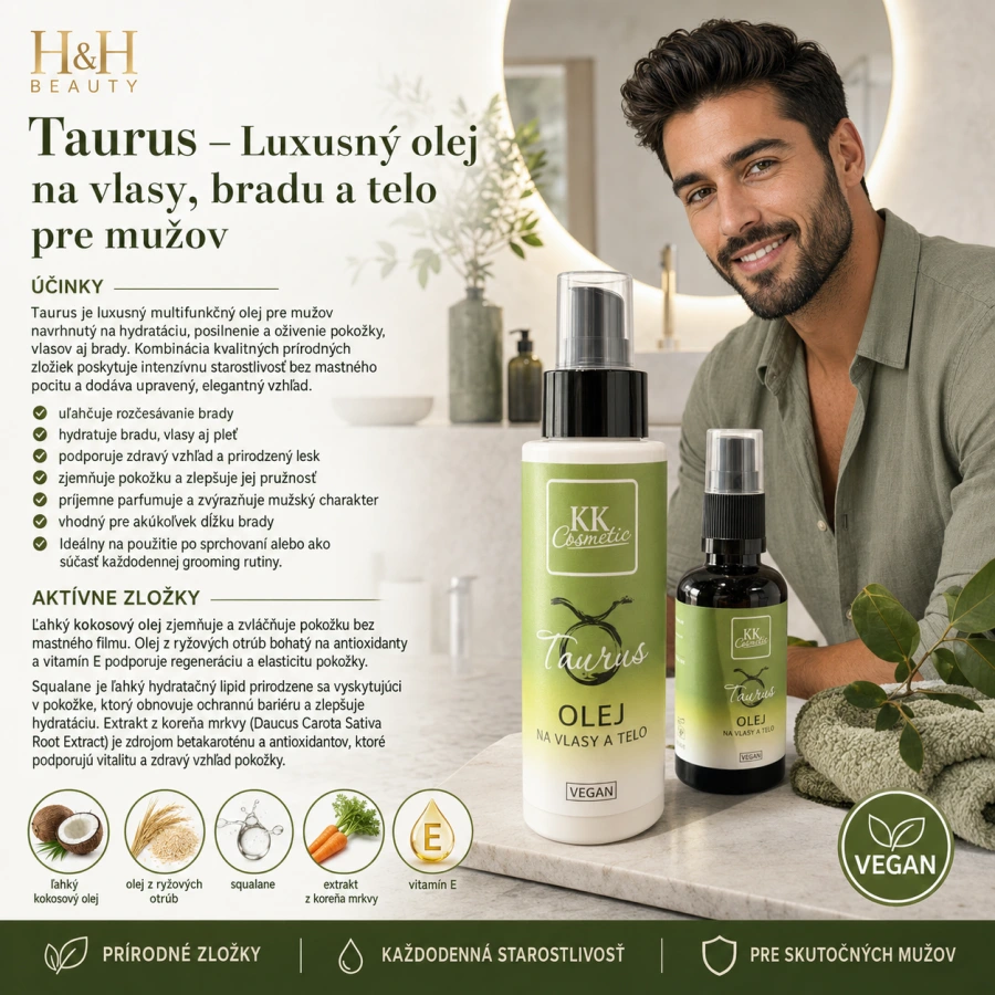 Taurus – Luxusný olej na vlasy, bradu a telo pre mužov 50 ml