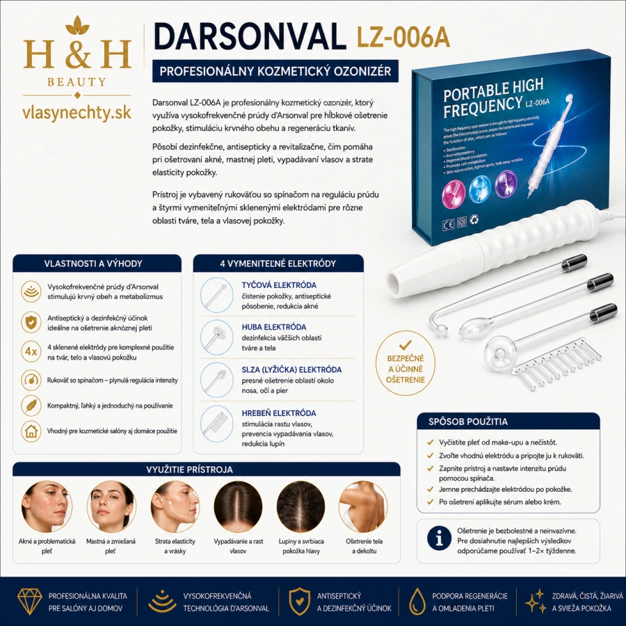 KOZMETICKÝ OZONIZÉR - DARSONVAL LZ-006A