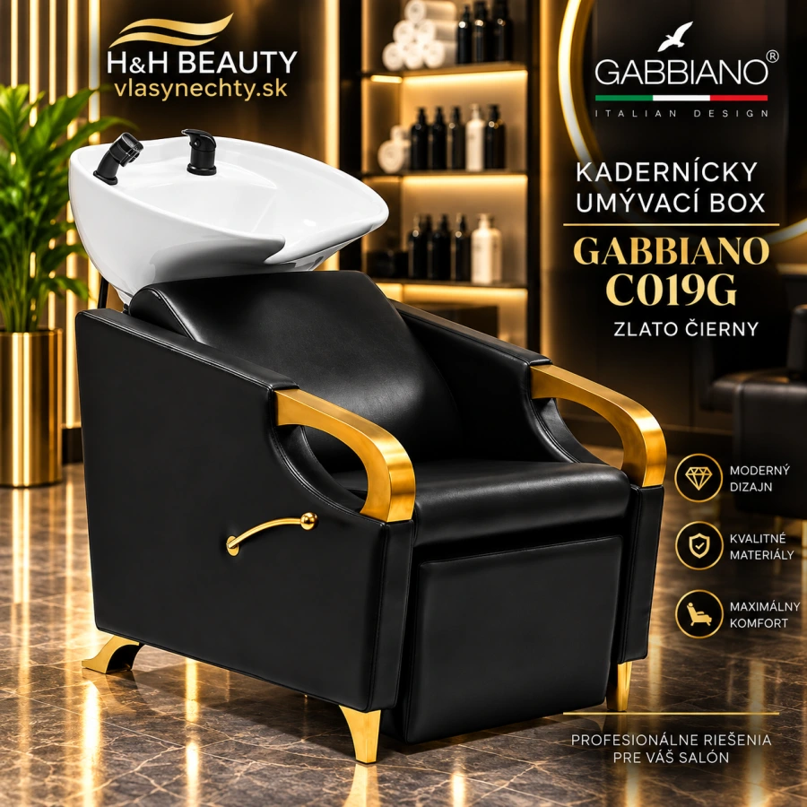 KADERNÍCKY UMÝVACÍ BOX GABBIANO C019G zlato čierny