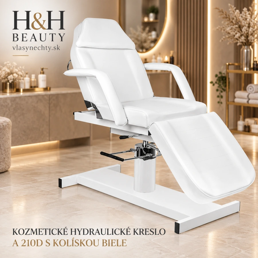 KOZMETICKÉ HYDRAULICKÉKRESLO A 210D S KOLÍSKOU BIELE