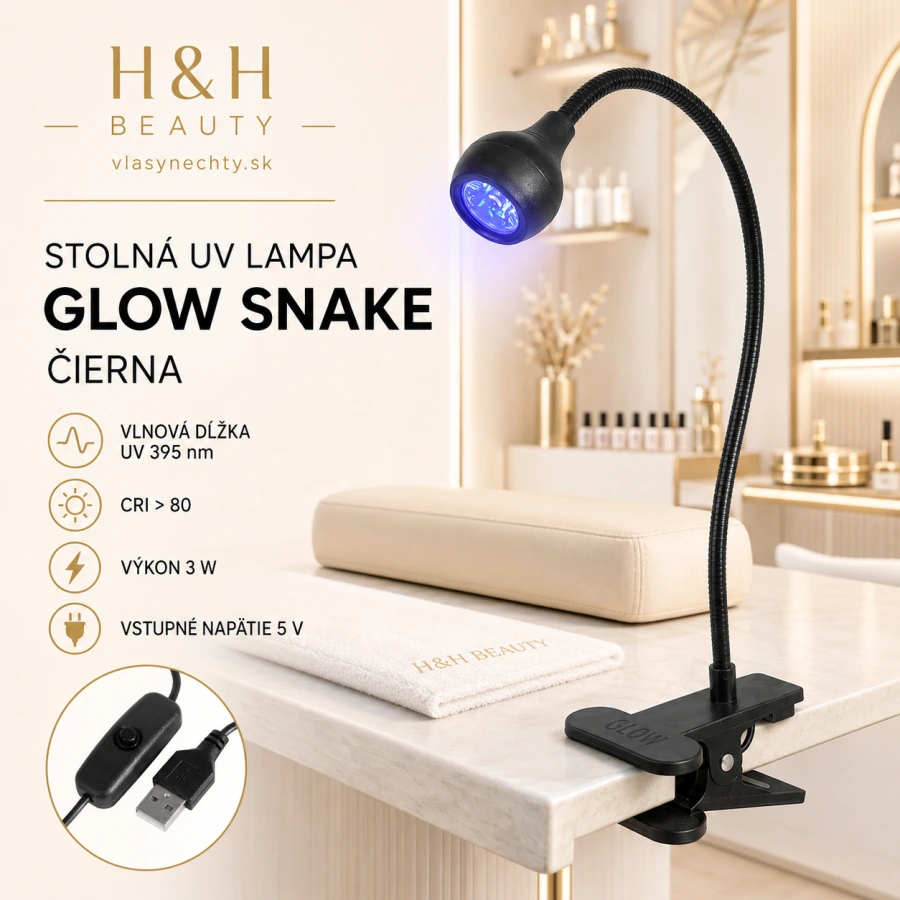 Stolná UV lampa Glow Snake čierna