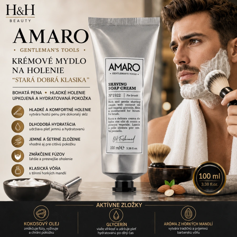 AMARO Krémové Mydlo Na Holenie „Stará Dobrá Klasika“ – 100 ml