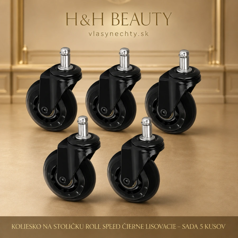 Koliesko na stoličku Roll Speed čierne lisovacie sada 5 kusov
