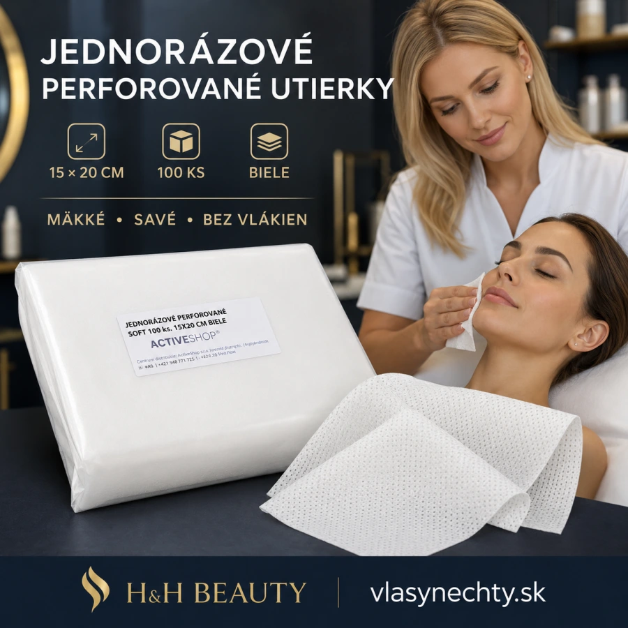 JEDNORÁZOVÉ UTIERKY PERFOROVANÉ 100 ks. 15x20 cm BIELE