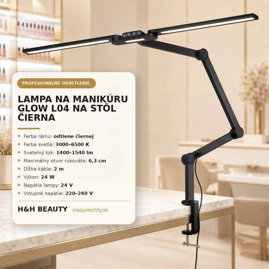 LAMPA NA MANIKÚRU GLOW L04 NA STOL ČIERNA