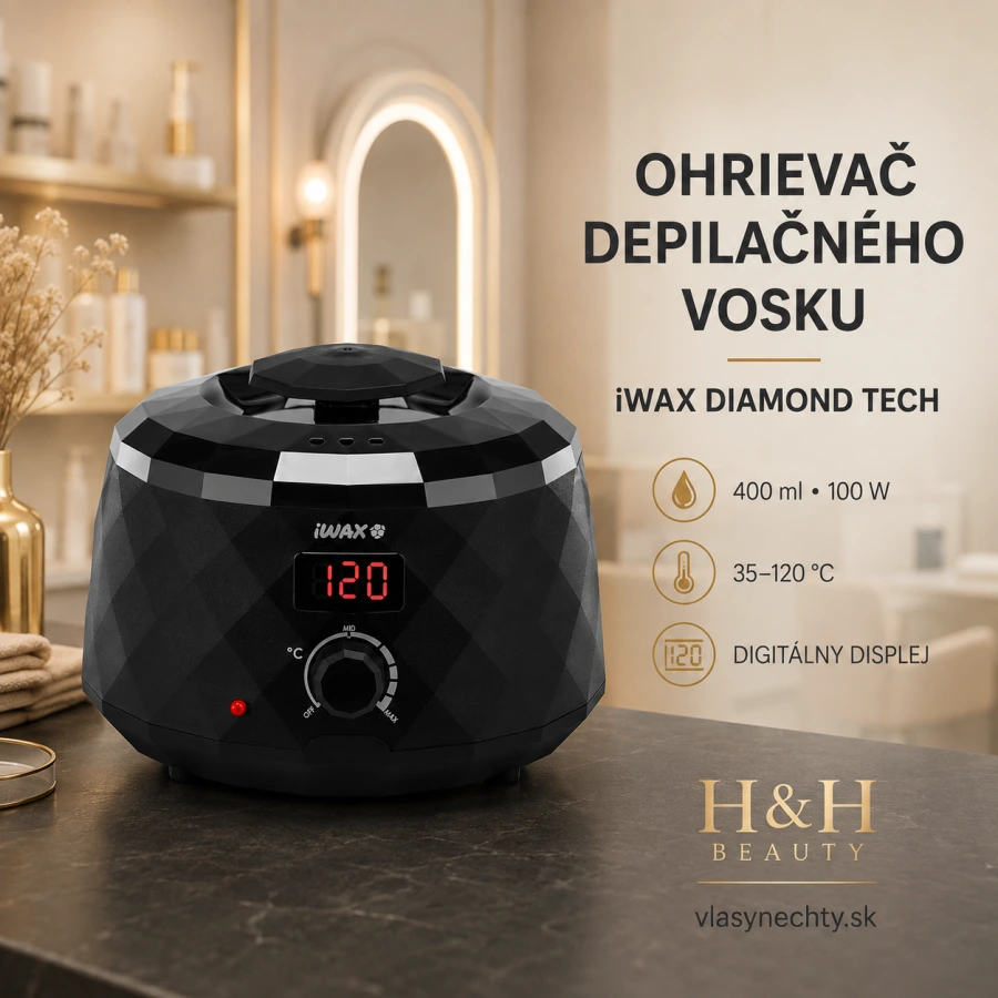 OHRIEVAČ DEPILAČNÉHO VOSKU iWAX DIAMOND TECH 400ML 100W ČIERNY