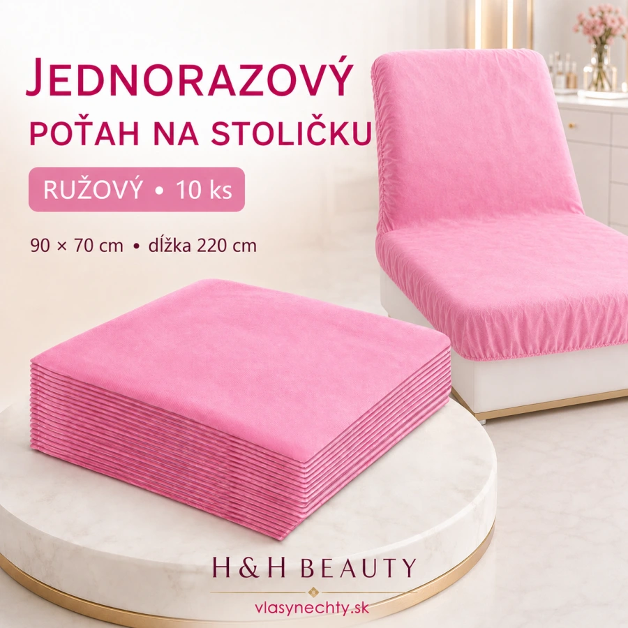 Jednorazový poťah na stoličku s gumičkou 10 ks farbaružová / 70 × 90 × 220 cm /