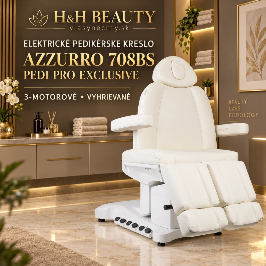 PEDIKÉRSKE ELEKTRICKÉ KRESLO AZZURRO 708BS PEDI PRO EXCLUSIVE 3 MOTOROVÉ VYHRIEVANE