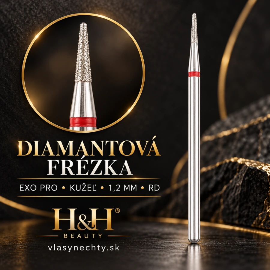 DIAMANTOVÁ FRÉZKA NA NECHTY EXO PRO – KUŽEĽ 1,2 MM RD (ČERVENÁ)