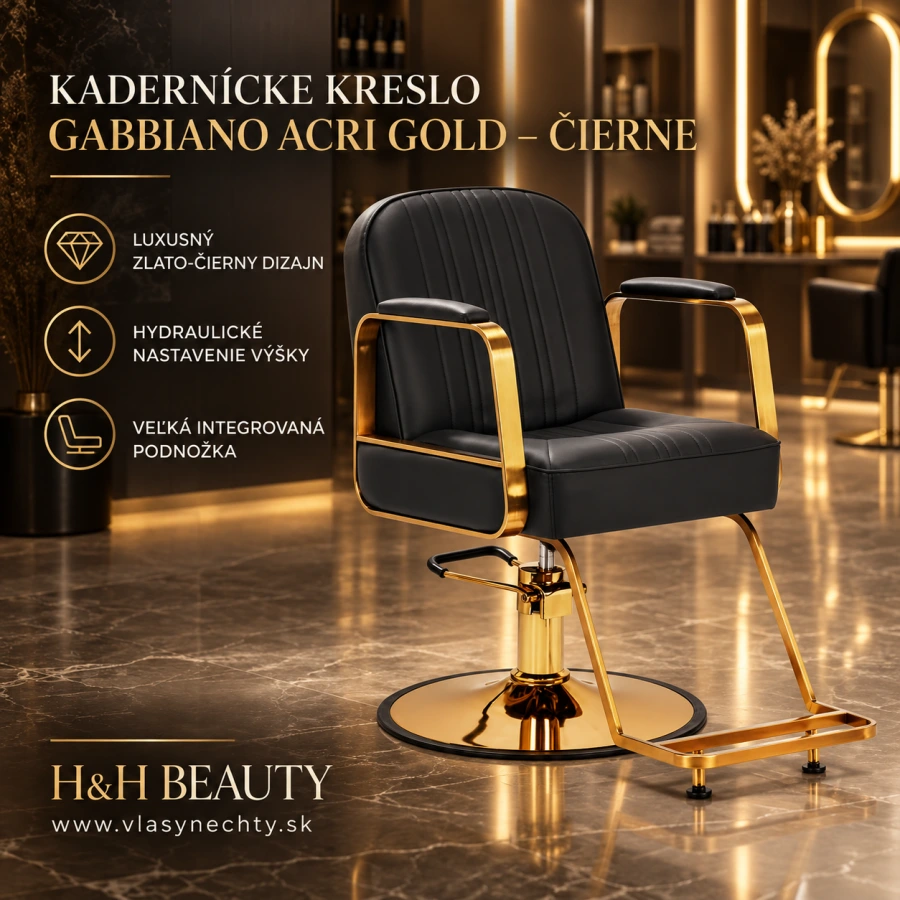 KADERNÍCKE KRESLO GABBIANO Acri gold - čierne