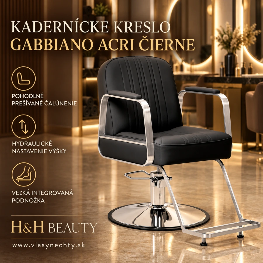 KADERNÍCKE KRESLO GABBIANO Acri čierne