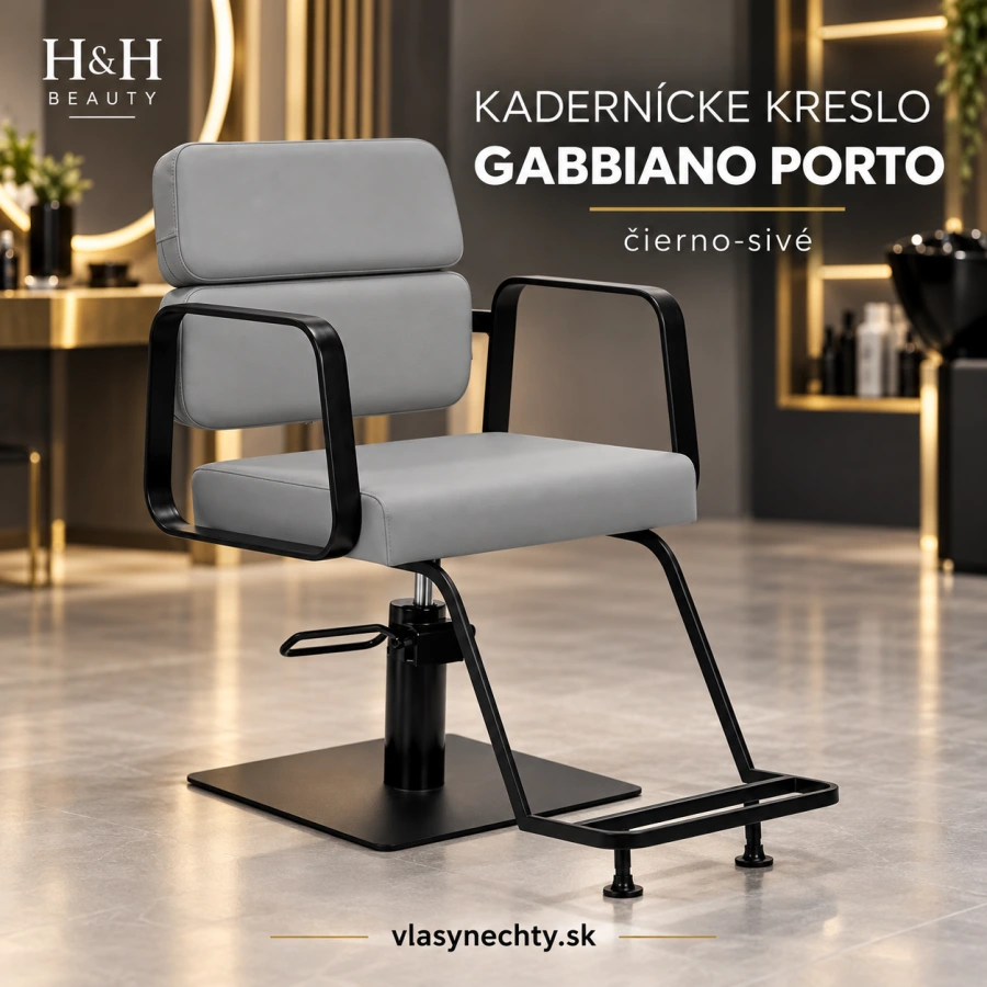 KADERNÍCKE KRESLO GABBIANO Porto čierno šedé